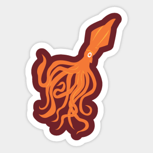 Orange Squid Sticker